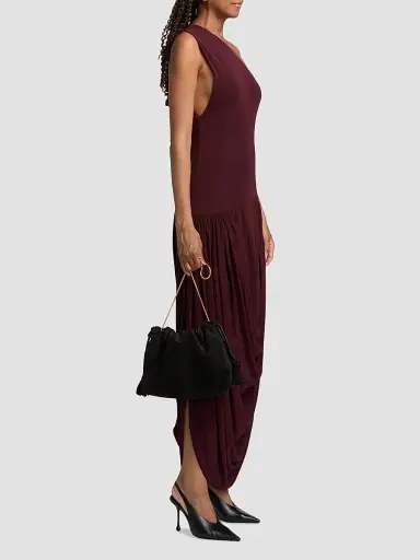 Brandon Maxwell Women's The Mila Draped One-Shoulder Maxi Dress - Merlot - Size 8 | Thumbnail 4