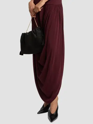 Brandon Maxwell Women's The Mila Draped One-Shoulder Maxi Dress - Merlot - Size 8 | Thumbnail 6