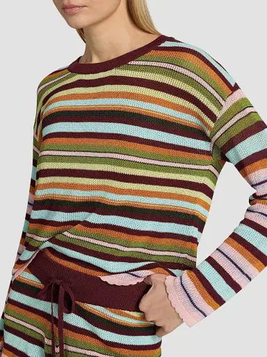 BEACH RIOT Women's Striped Beach Sweater - Paradise Stripe - Size Large | Thumbnail 6 BEACH RIOT Women's Striped Beach Sweater - Paradise Stripe - Size Large | Thumbnail 6