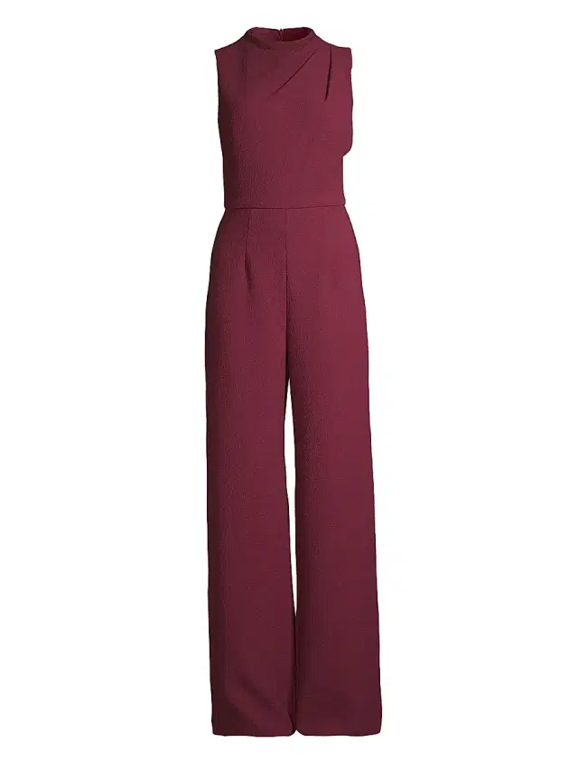 Black Halo Women's Corinne Sleeveless Flared-Leg Jumpsuit - Maroon