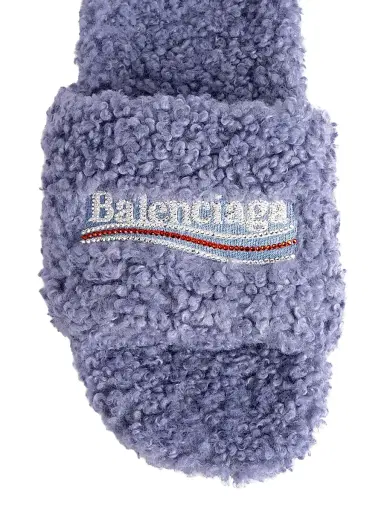 Balenciaga Women's Furry Slide Sandals - Hortensia Crystal Red - Size 5 | Thumbnail 4