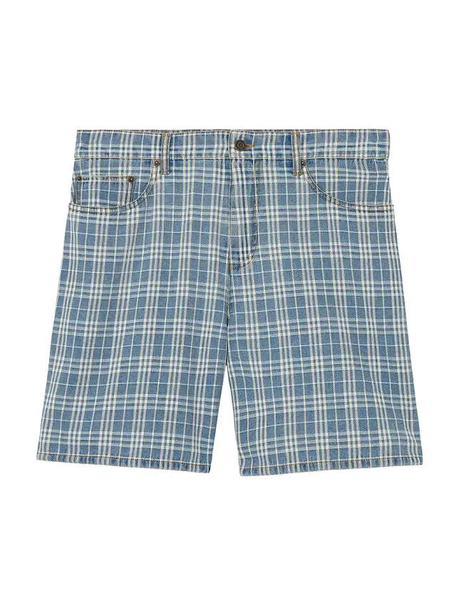 Burberry Men's Douglas Check Denim Shorts - Light Indigo Blue