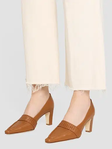 Manolo Blahnik Women's Mindita Leather Pumps - Medium Brown | Thumbnail 2 Manolo Blahnik Women's Mindita Leather Pumps - Medium Brown | Thumbnail 2