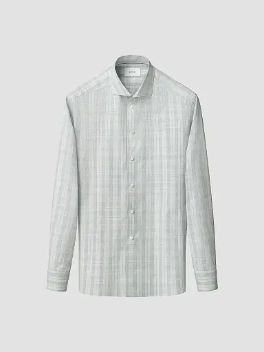 Eton Men's Plaid Cotton Poplin Contemporary-Fit Shirt - Mid Green | Thumbnail 2