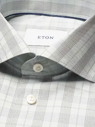 Eton Men's Plaid Cotton Poplin Contemporary-Fit Shirt - Mid Green | Thumbnail 7