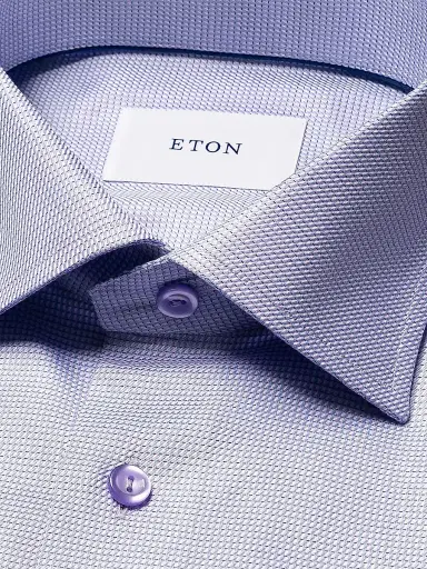 Eton Men's Contemporary Fit Textured Twill Shirt - Light Purple - Size 18 | Thumbnail 7 Eton Men's Contemporary Fit Textured Twill Shirt - Light Purple - Size 18 | Thumbnail 7