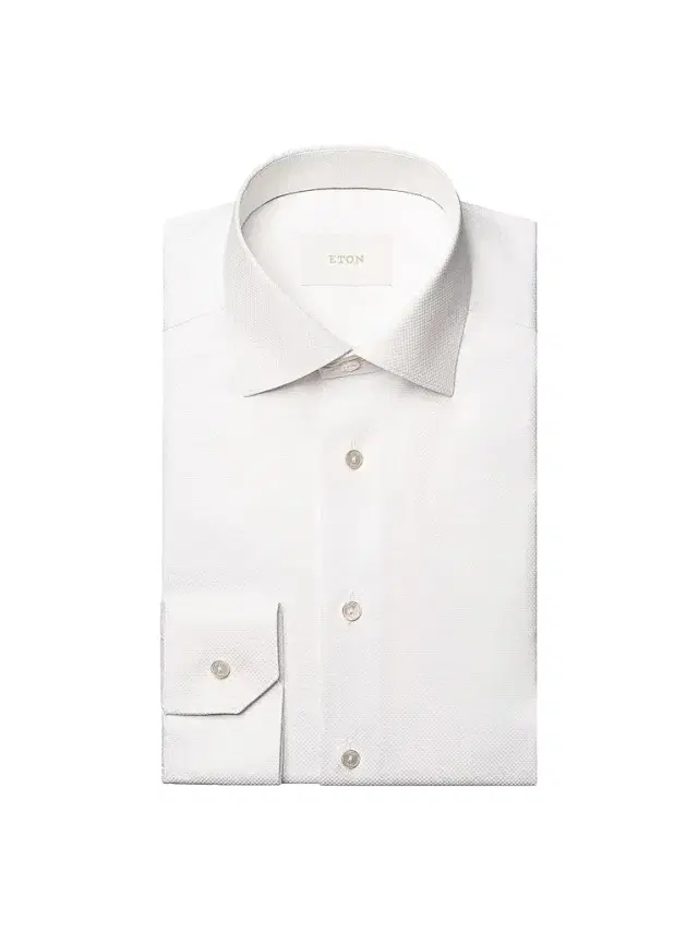 Eton Men's Elevated Textured Cotton Slim-Fit Shirt - White - Size 17.5