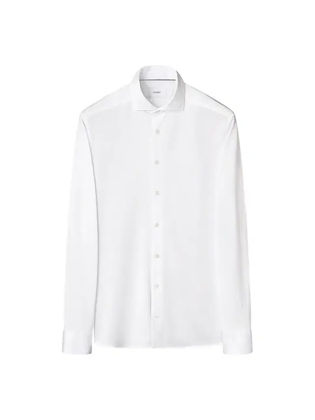 Eton Men's Slim-Fit Filo di Scozia Cotton Shirt - White - Size 17.5