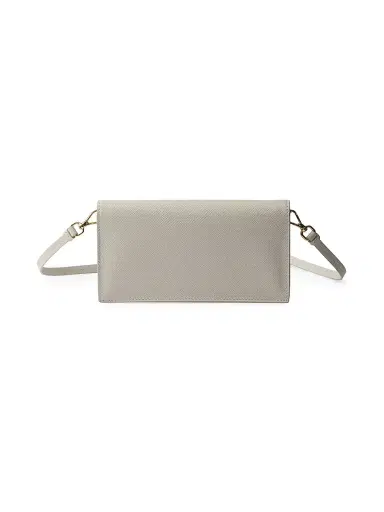 Prada Women's Saffiano Leather Mini Pouch - Grey Gold | Thumbnail 3
