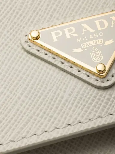 Prada Women's Saffiano Leather Mini Pouch - Grey Gold | Thumbnail 5