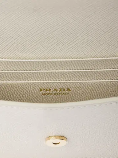 Prada Women's Saffiano Leather Mini Pouch - Grey Gold | Thumbnail 6