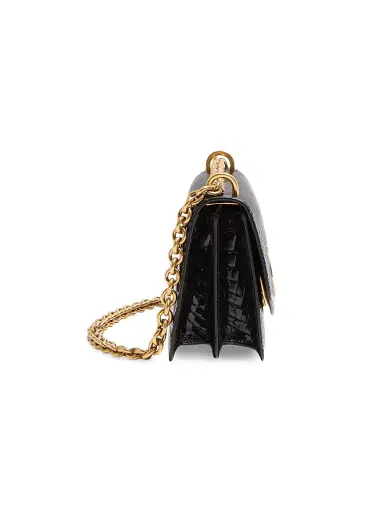 Valentino Garavani Women's Vain Shoulder Bag in Crocodile Leather - Black | Thumbnail 4 Valentino Garavani Women's Vain Shoulder Bag in Crocodile Leather - Black | Thumbnail 4