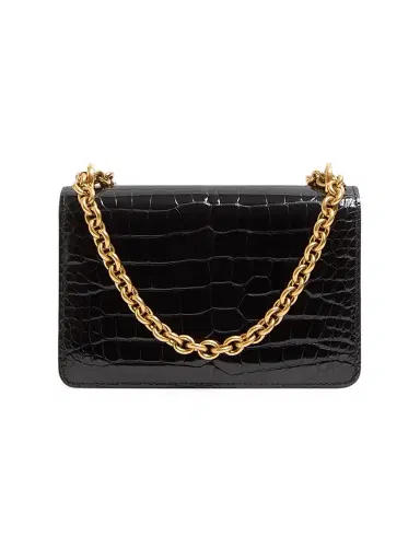 Valentino Garavani Women's Vain Shoulder Bag in Crocodile Leather - Black | Thumbnail 5 Valentino Garavani Women's Vain Shoulder Bag in Crocodile Leather - Black | Thumbnail 5
