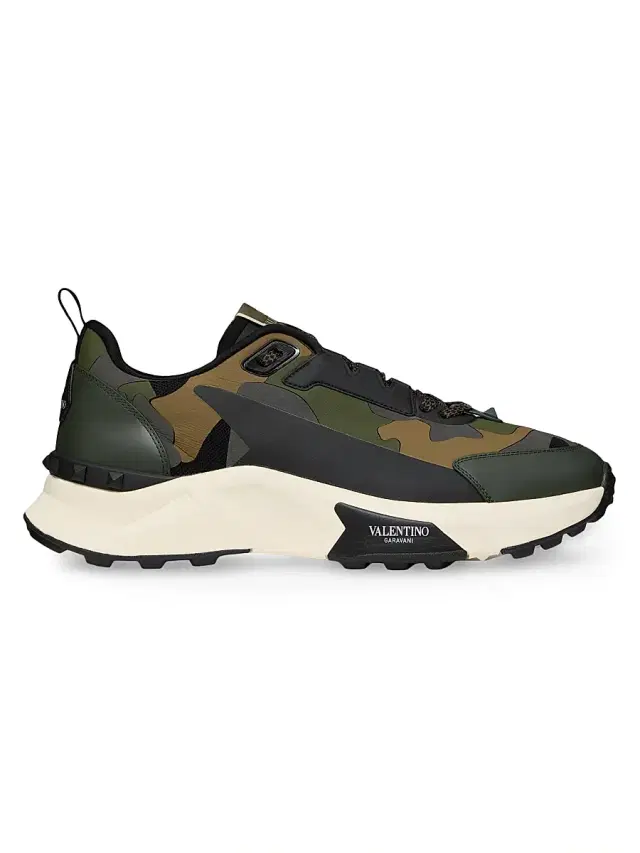 Valentino Garavani Men's Low Top True Act Camouflage Sneakers in Rubberized Fabric