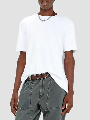 Diesel Men's Adjust Stretch-Cotton Crewneck T-Shirt - White - Size XXL | Thumbnail 4