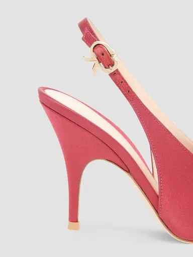 Gianvito Rossi Women's Sofia 70MM Satin Slingback Pumps - Orange | Thumbnail 3