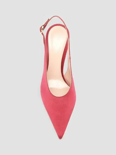Gianvito Rossi Women's Sofia 70MM Satin Slingback Pumps - Orange | Thumbnail 4