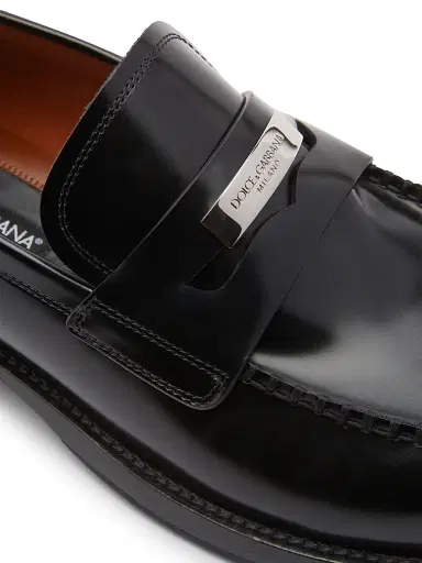 Dolce & Gabbana Men's Corsaro Patent Leather Penny Loafers - Nero | Thumbnail 7