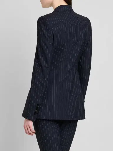 Dolce & Gabbana Women's Pinstriped Stretch Virgin-Wool Single-Breasted Blazer | Thumbnail 3 Dolce & Gabbana Women's Pinstriped Stretch Virgin-Wool Single-Breasted Blazer | Thumbnail 3