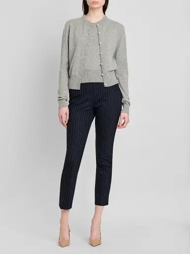Dolce & Gabbana Women's Cashmere Crewneck Cardigan - Grigio Chiaro - Size 14 | Thumbnail 2