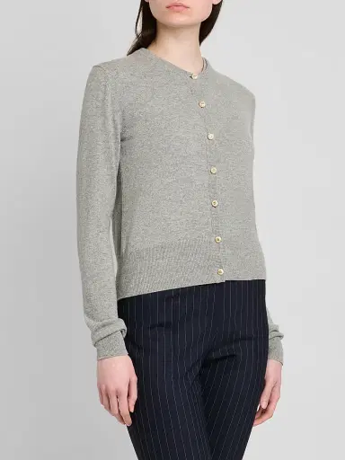 Dolce & Gabbana Women's Cashmere Crewneck Cardigan - Grigio Chiaro - Size 14 | Thumbnail 4