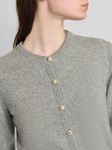 Dolce & Gabbana Women's Cashmere Crewneck Cardigan - Grigio Chiaro - Size 14 | Thumbnail 5