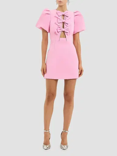 Rebecca Vallance Women's Precious Bow Minidress - Pink - Size 14 | Thumbnail 2 Rebecca Vallance Women's Precious Bow Minidress - Pink - Size 14 | Thumbnail 2