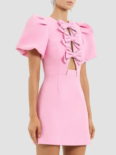Rebecca Vallance Women's Precious Bow Minidress - Pink - Size 14 | Thumbnail 3 Rebecca Vallance Women's Precious Bow Minidress - Pink - Size 14 | Thumbnail 3