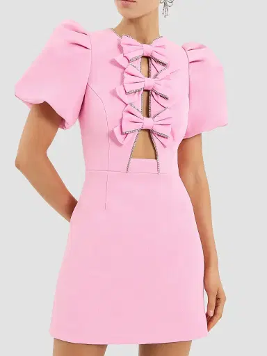 Rebecca Vallance Women's Precious Bow Minidress - Pink - Size 14 | Thumbnail 5 Rebecca Vallance Women's Precious Bow Minidress - Pink - Size 14 | Thumbnail 5
