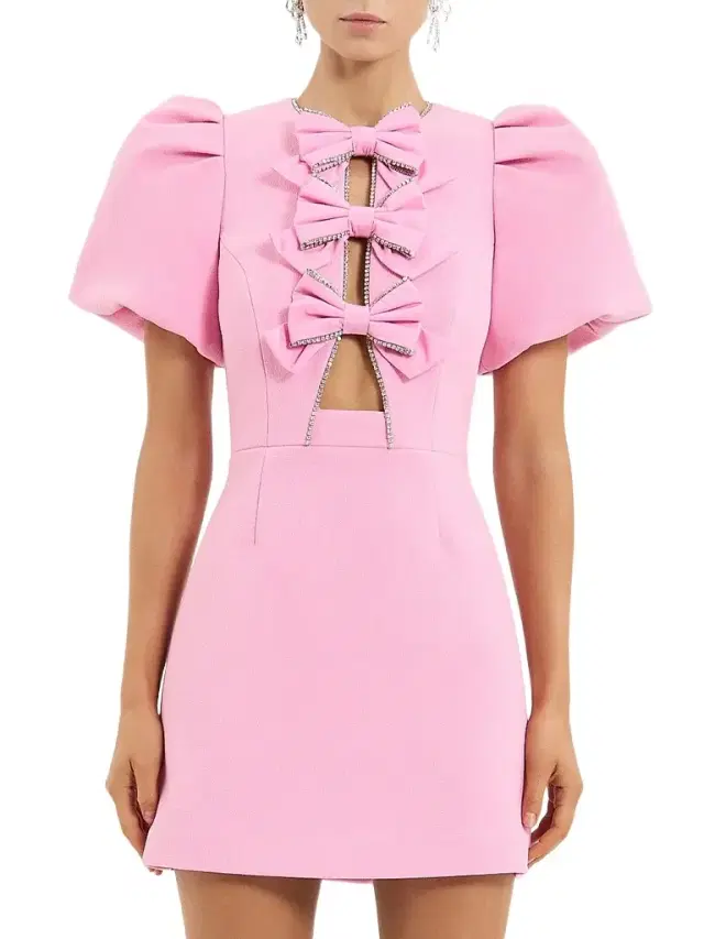 Rebecca Vallance Women's Precious Bow Minidress - Pink