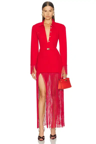 Rowen Rose Long Sleeve Polo Maxi Dress | Thumbnail 1
