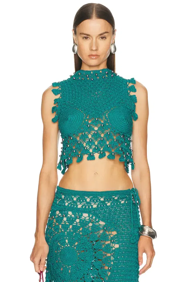 RABANNE Crochet Sleeveless Top