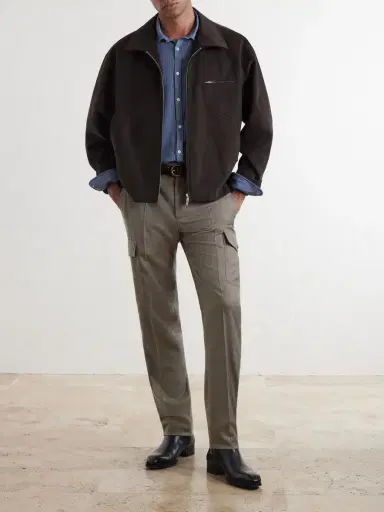 Slowear Tapered Wool-Blend Flannel Trousers - Men | Thumbnail 2