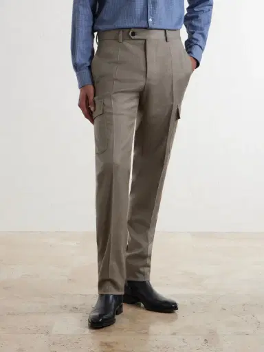 Slowear Tapered Wool-Blend Flannel Trousers - Men | Thumbnail 3