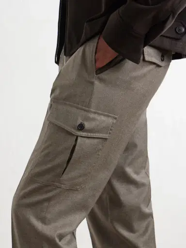 Slowear Tapered Wool-Blend Flannel Trousers - Men | Thumbnail 5