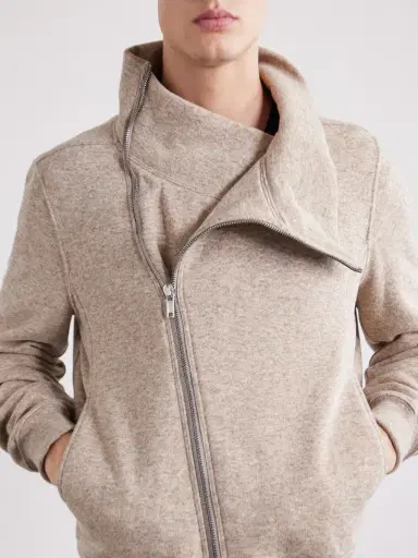 Rick Owens Bauhaus Wool and Cotton-Blend Zip-Up Sweater - Men | Thumbnail 5