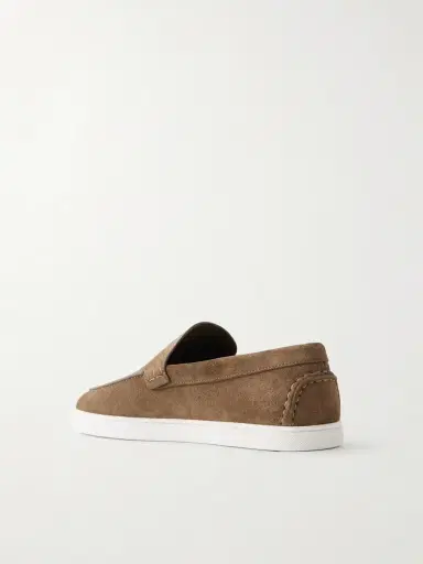 Christian Louboutin NeoCL Logo-Embossed Suede Boat Shoes - Men | Thumbnail 4