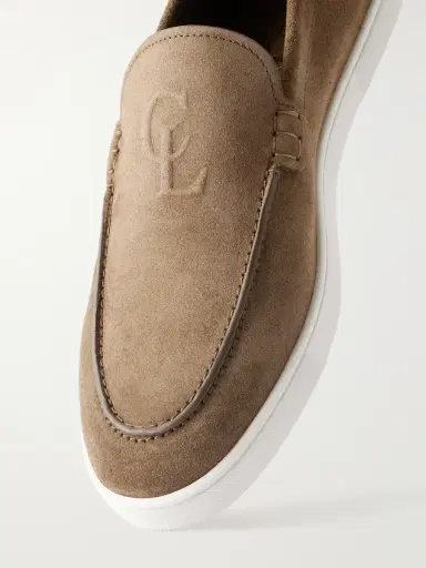 Christian Louboutin NeoCL Logo-Embossed Suede Boat Shoes - Men | Thumbnail 5