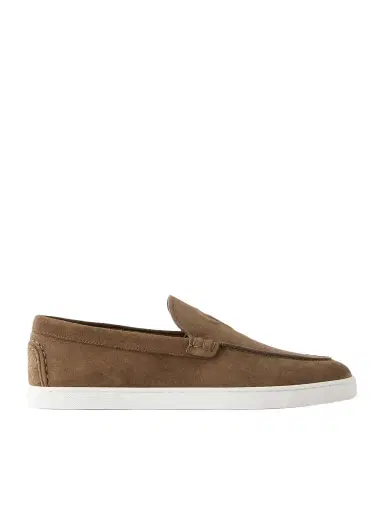 Christian Louboutin NeoCL Logo-Embossed Suede Boat Shoes - Men | Thumbnail 1