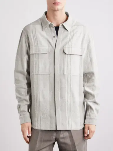 Rick Owens Striped Cotton and Wool-Blend Flannel Overshirt - Men | Thumbnail 3 Rick Owens Striped Cotton and Wool-Blend Flannel Overshirt - Men | Thumbnail 3