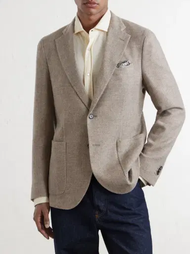 Slowear Cotton, Wool and Cashmere-Blend Jacquard Blazer - Men | Thumbnail 3 Slowear Cotton, Wool and Cashmere-Blend Jacquard Blazer - Men | Thumbnail 3
