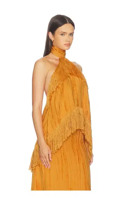 Yellow The Label Jones Fringe Top | Thumbnail 2