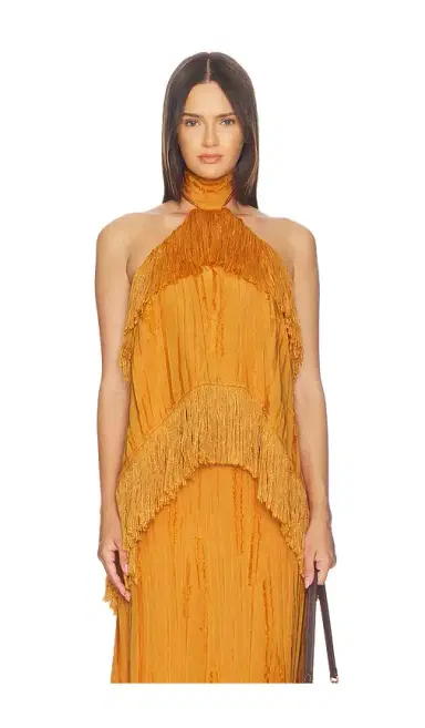 Yellow The Label Jones Fringe Top | Thumbnail 1