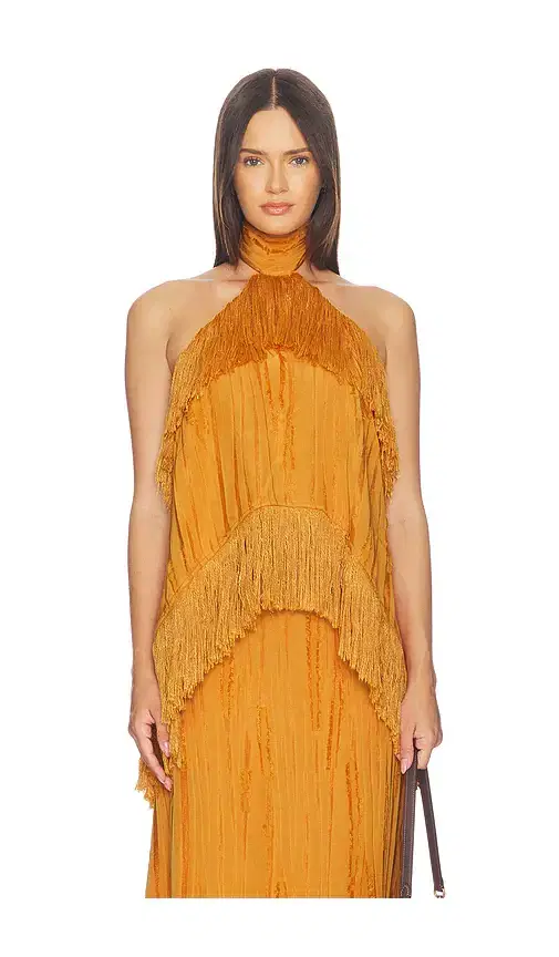 Yellow The Label Jones Fringe Top