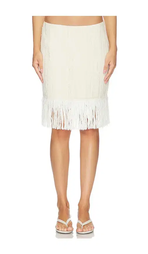Yellow The Label Fritz Fringe Skirt