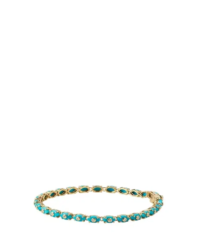 Sydney Evan 14k Gold Tiny Carved Stone Eternity Bracelet with Diamonds