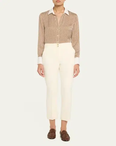 Veronica Beard Amelia Stripe Button-Front Shirt | Thumbnail 2
