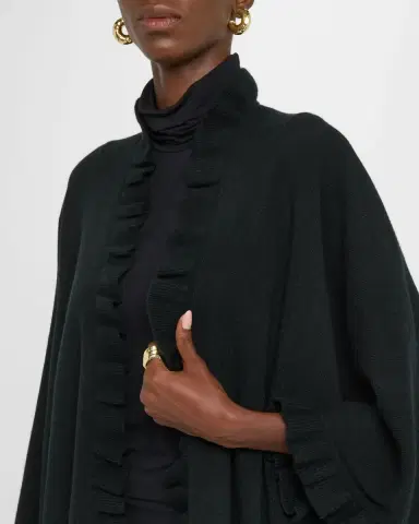 Sofia Cashmere Ruffle-Trim Cashmere Cape | Thumbnail 5 Sofia Cashmere Ruffle-Trim Cashmere Cape | Thumbnail 5