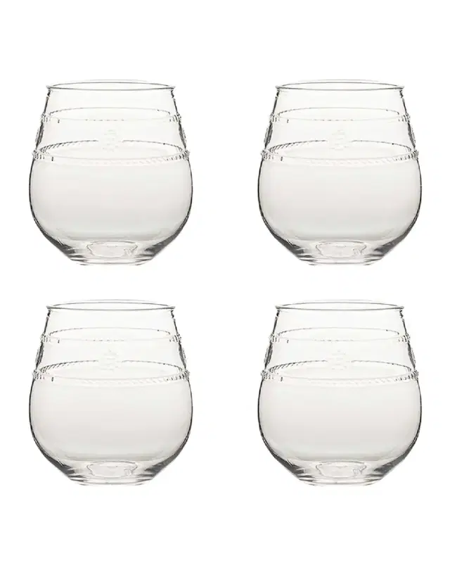 Juliska Isabella Acrylic Stemless Wine Glasses, Set of 4