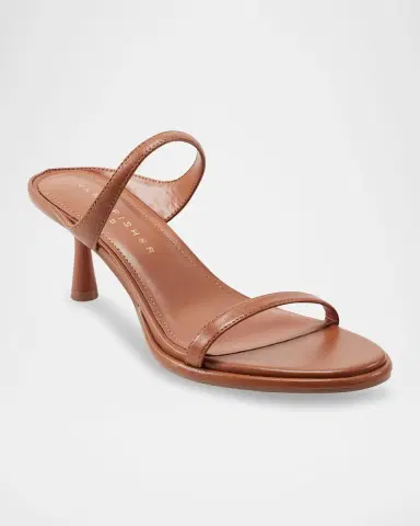 Marc Fisher LTD Alonde Snake-Embossed Leather Slide Sandals | Thumbnail 2